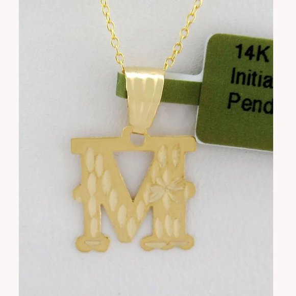 Initial "M" Pendant 14K Yellow Gold